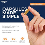 FREEDA Vitamin B Complex with Vitamin C & Zinc – Stress B Complex, Methylfolate & Active B12 + B1 B2 B3 B6 Biotin Choline – BComplex Vitamins for Women & Men – SCD Legal, Kosher, Vegan (60 Capsules)
