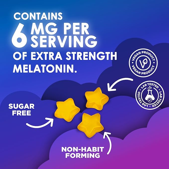 Sleep Gummies for Adults - Sugar Free Melatonin 6 MG Per Serving Gummy Supplement - Natural Zero Sugar Sleeping Gummy for Adults & Kids, Orange Flavored, Extra Strength Sleep Support - 60 Gummies