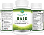 Best Earth Naturals Hair Vitamin Formula to Help Support Thick Full Strong Healthy Hair - for Men & Women - 30 Count