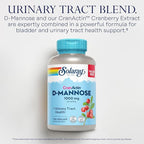 SOLARAY D-Mannose 1000mg with CranActin Cranberry Extract (150ct) and Vitamin C 1000mg with Bioflavonoids (250ct) - Urinary Tract, Bladder Health and Immune Support Bundle - Vegan, 60 Day Guarantee