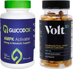 Volt03 Turmeric Curcumin (60 Capsules) + GlucodOX AMPK Activator (60 Capsules) – Complete Wellness Bundle for Joint Health, Metabolic Balance, Energy & Immune Support with Organic Ingredients