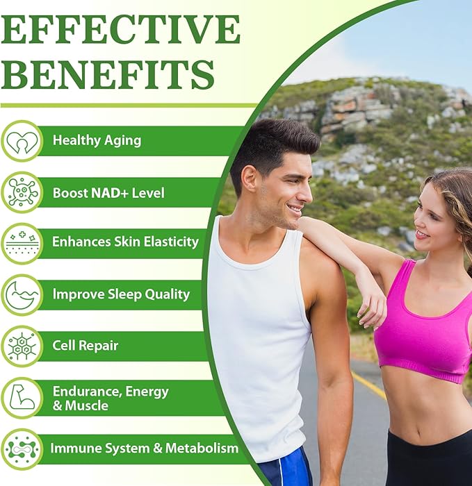 NMNH (Dihydronicotinamide Mononucleotide), NMN Supplement, 500mg per Serving NAD Supplement to Boost NAD+ Levels As We Age for Women & Men, Anti-Aging, Energy, Focus, 120 Count