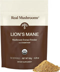 Real Mushrooms Lion’s Mane Supplement Powder - Organic Lions Mane Extract - Functional Mushrooms with Verified Beta Glucans – Functional Blend – Non-GMO, Vegan with 150 Servings