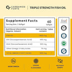 Triple Strength Fish Oil 1400mg with Omega 3 900mg for Men & Women - 60 Softgel Capsules