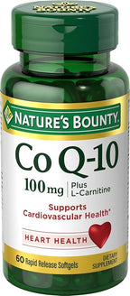 Nature's Bounty CoQ10, Supports Heart Health, 100mg Plus L-Carnitine, 60 Softgels