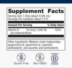 Metagenics Vitamin D3 Liquid Supplement - High Absorbency & Easy to Swallow Liquid Vitamin D3 for Bone Health & Immune Support* - Suitable for Kids - 2 fl oz - 2,275 Servings