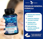 Potent Garden 2-Pack Mega Mineral Supplement Complete Mineral Complex with Calcium Magnesium Zinc Potassium Boron Selenium Chromium & 72 Trace Minerals Iron Free Calcium Supplement -200 Pills