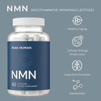 Beta-NMN | Beta Nicotinamide Mononucleotide NAD+ Precursor - Advanced Cellular Energy & Longevity - Promotes Vitality, Metabolic Function & Focus - Non-GMO, Vegan Capsules - 60 Count