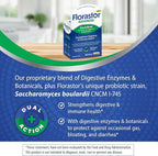 Florastor Advanced Gas and Bloat Probiotic, Digestive Enzymes and Botanicals, Plus Probiotics for Digestive Health, 30 Capsules (Pack of 2)