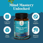 Nootropic Brain Supplement for Memory and Focus Enhancement - Vitamins for Mental Health & Clarity with VIT A, B6, Riboflavin, Niacin, Thiamin & Folate - Cognitive Complex for Mind Vitality - 120ct