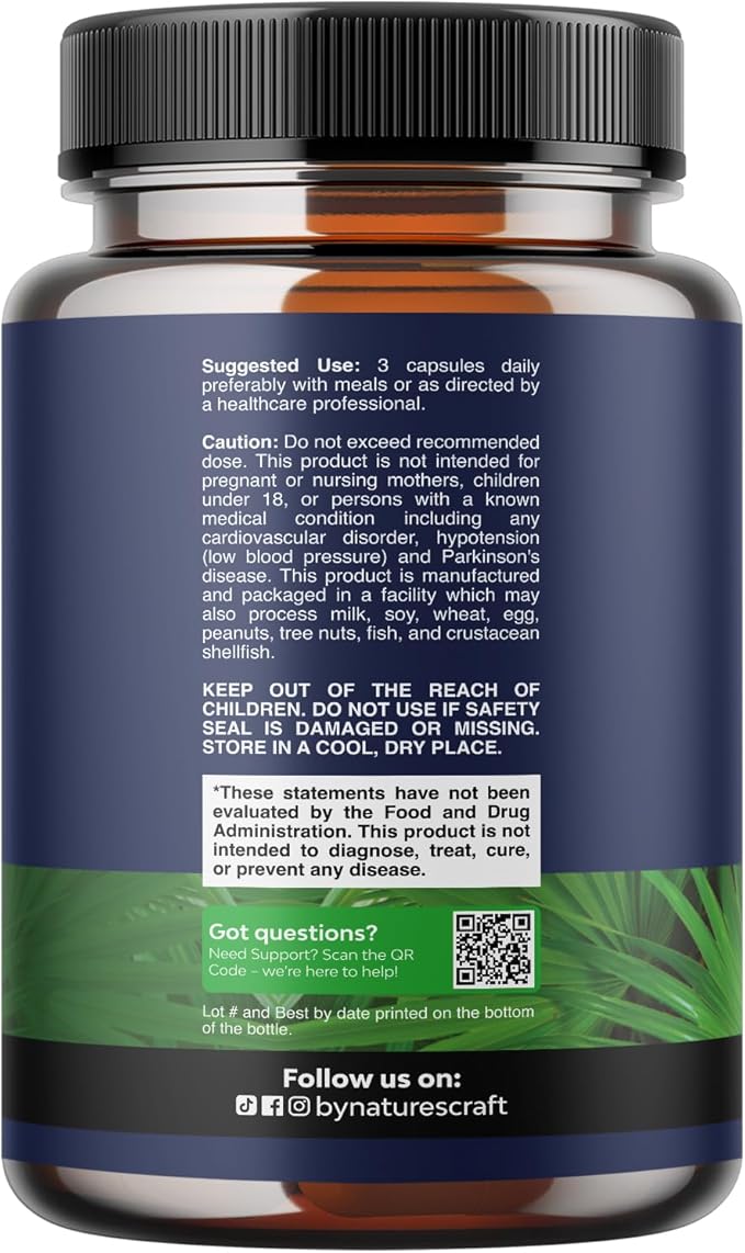 Herbal Prostate Supplement for Men - Potent Pygeum and Saw Palmetto Extract with Beta Sitosterol & Green Tea for Urinary Tract Support - Male Health Blend for Frequent Urination - 90 Capsules