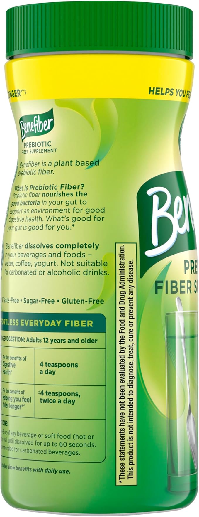 Benefiber Daily Prebiotic Fiber Supplement Powder for Digestive Health, Unflavored -124 Teaspoons (8.7 Ounces)