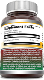 Amazing Formulas Iron as Ferrous Sulfate Supplement | 130 Mg | Tablets | Non-GMO | Gluten Free | Made in USA (480 Count)