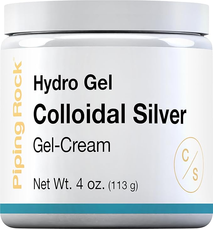 Piping Rock Colloidal Silver Cream | 4 oz | for Skin | Hydro Gel Cream | Non GMO, Gluten Free