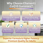 CoQ10 Gummies 200mg with PQQ, Red Yeast Rice & Omega 3 | High Absorption Coenzyme Q10 Supplements for Hear-t Health, Brain & Cellular Energy | Sugar-Free, Vegan, 120 Counts