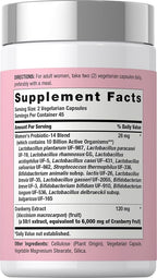 Horbäach Women's Probiotic with Cranberry Supplement | 10 Billion CFU | 14 Probiotic Strains | 90 Capsules | Non GMO, Gluten Free