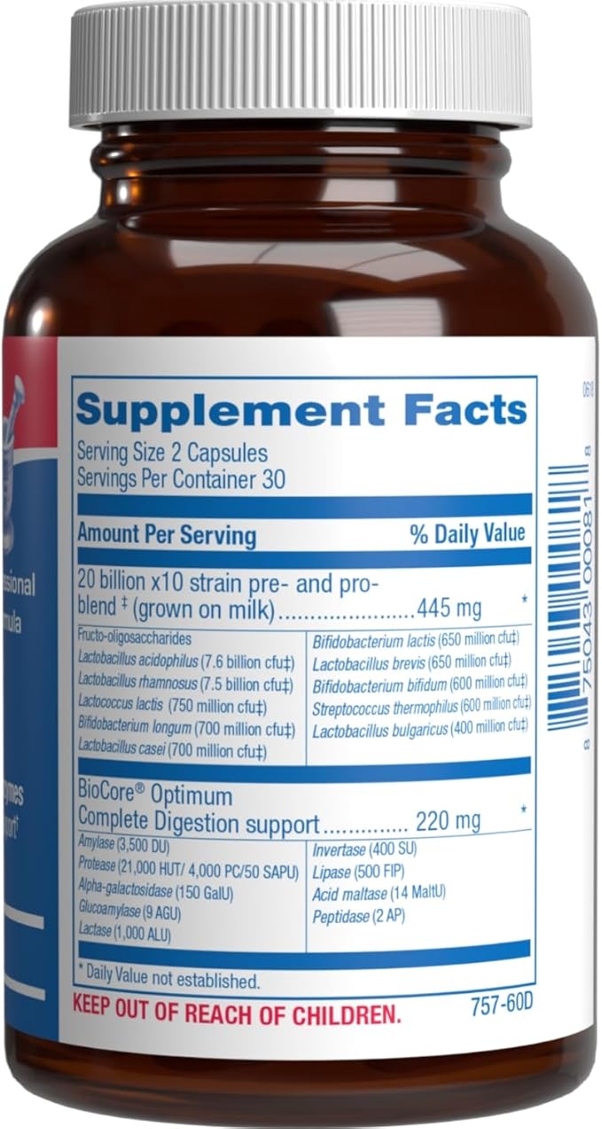 Digestive Enzymes with Probiotics and Prebiotics - Men & Womens Pre and Probiotic Supplement with 10 Diverse Strains & Broad Spectrum Enzymes for Digestion Bloating & Constipation Relief - 30 Servings