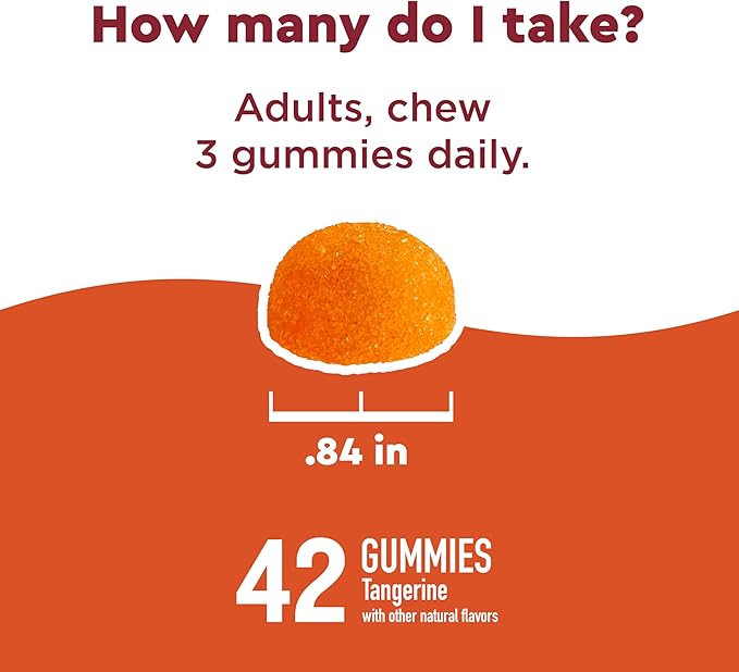 Nature Made Wellblends ImmuneMAX Gummies, Vitamin C, Zinc, and Vitamin D3, Immune Support Supplement, 42 Tangerine Flavor Gummies