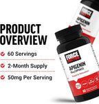 Force Factor Apigenin Supplement for Relaxation and Stress Support, Powerful Bioflavonoid and Antioxidant, Apigenin 50mg, Premium Quality, Vegan, Non-GMO, 60 Capsules (Packaging May Vary)