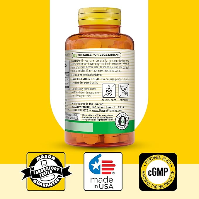 MASON NATURAL Vitamin B1 Thiamine 250 mg, 300,Day Supply, Dietary Supplement to Support Natural Energy Levels, 100 Tablets (Pack of 3)
