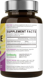 Milk Thistle, Concentrated Seed Extract, 80% Silymarin, Liver Support Cleanse Detox, Fatty Liver Supplements, Non-GMO, No Gluten & Soy, 90 Veggie Caps, 3 Month Supply