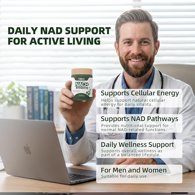 NAD+ Supplement with Nicotinamide Riboside & Resveratrol 1000mg - NAD Resveratrol Supplement for Men and Women - NMN Alternative Anti-Aging, Cellular Energy - 90 Caps