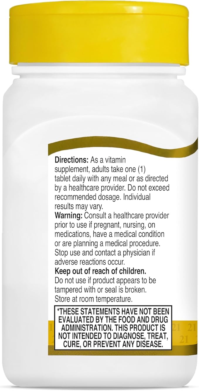 21st Century B-100 Complex Prolonged Release Tablets, 60 Count (Pack of 1), High Potency Vitamin B Complex for Nervous System, Energy Support, Includes Vitamin B1, B2, B6, Biotin & Calcium