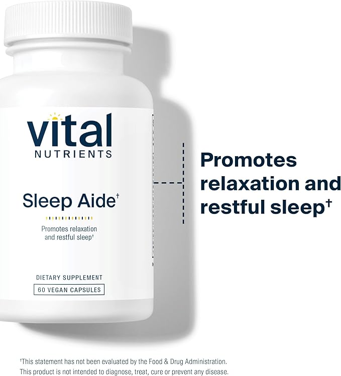 Vital Nutrients - Vegan Sleep Supplement - Promotes Relaxation and Restful Sleep - Natural for Adults - Soothing Lavender Scent - Gluten, Dairy, Soy Free - 60 Capsules