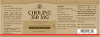 Solgar Choline 350 mg, 100 Vegetable Capsules - Supports Healthy Brain & Cellular Function - Vegan, Gluten Free, Dairy Free, Kosher - 100 Servings