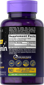 Carlyle Melatonin 10mg Fast Dissolve Tablets | 240 Count | Berry Flavor | 100% Drug Free | Vegetarian, Non-GMO, Gluten Free Supplement