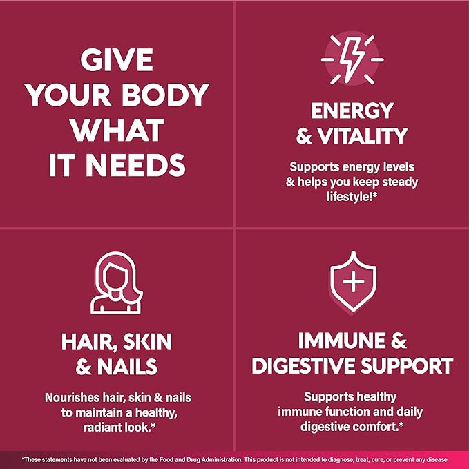 Multivitamin for Women - B-Complex | Whole Foods | Hair Growth Support | Digestion & Metabolism | Iron - 47in1 Womens Multivitamin - Bioavailable & Gentle on Stomach - Made in USA - 90 Capsules