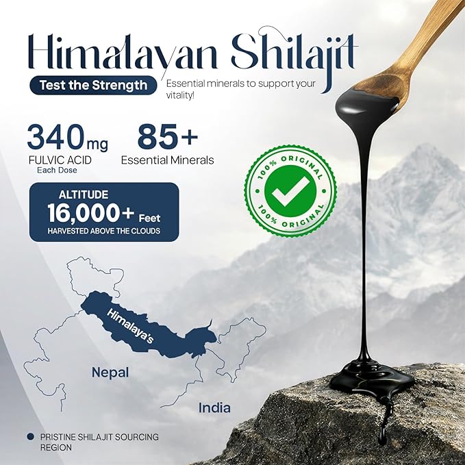 Pure Himalayan Shilajit Resin 10g – Gold Grade Himalayan Shilajit | 85+ Trace Minerals & Fulvic Acid | Lab Tested | Natural Energy Support for Men & Women | High Potency Shilajit Resin