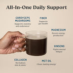Bulletproof Energy Collagen Protein Powder, Vanilla Bean, 20g Grass-Fed Collagen Peptides, 7g Fiber with MCT Oil & Adaptogens, Caffeine-Free, 18.3 Ounces