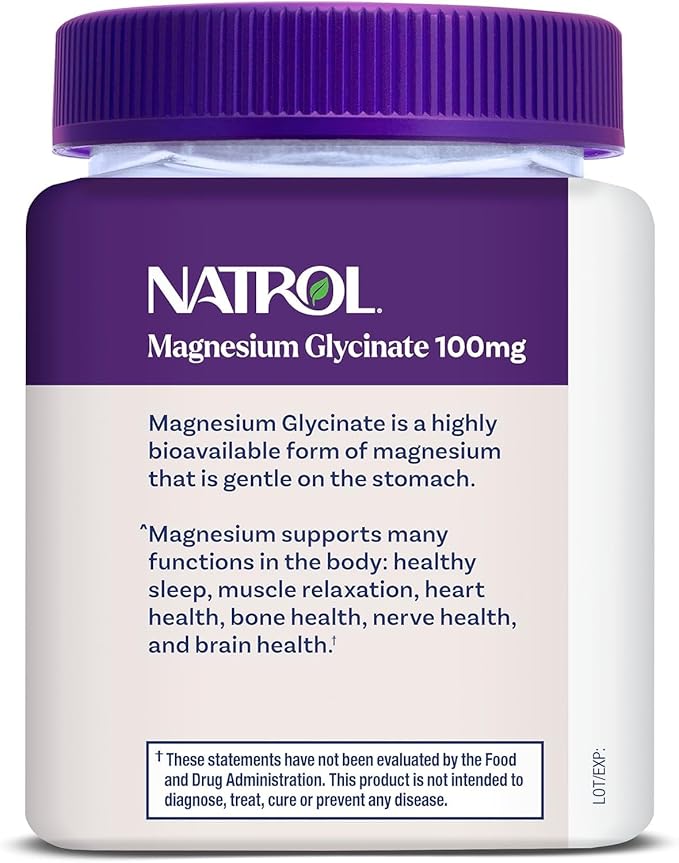 Natrol Magnesium Glycinate Supplements 100mg, Cherry Lemon Soft Chews for Healthy Sleep and Body, Magnesium Glycinate 100mg, Up to a 30 Day Supply (Pack of 2)