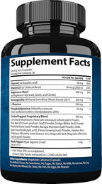 StrongVit Cortisol Supplements for Women and Men with Magnesium, Ashwagandha & L-Theanine. High Cortisol Reducer, Manager, Detox, Lower and Control. Sleep Support & Stress Relief, USA