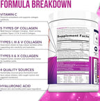 Multi Collagen Peptides Powder for Women - Hydrolyzed Flavored Collagen Powder for Women with Types I II III V & X Vitamin C & Hyaluronic Acid for Hair Skin and Nails (Strawberry) - 30 Servings