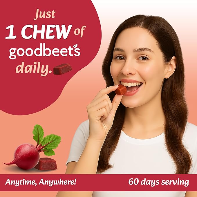 Goodbeets Soft Chews | Non-GMO Grape Seed Extract & Beet Powder Help Maintain Healthy Circulation, Blood Pressure & Energy