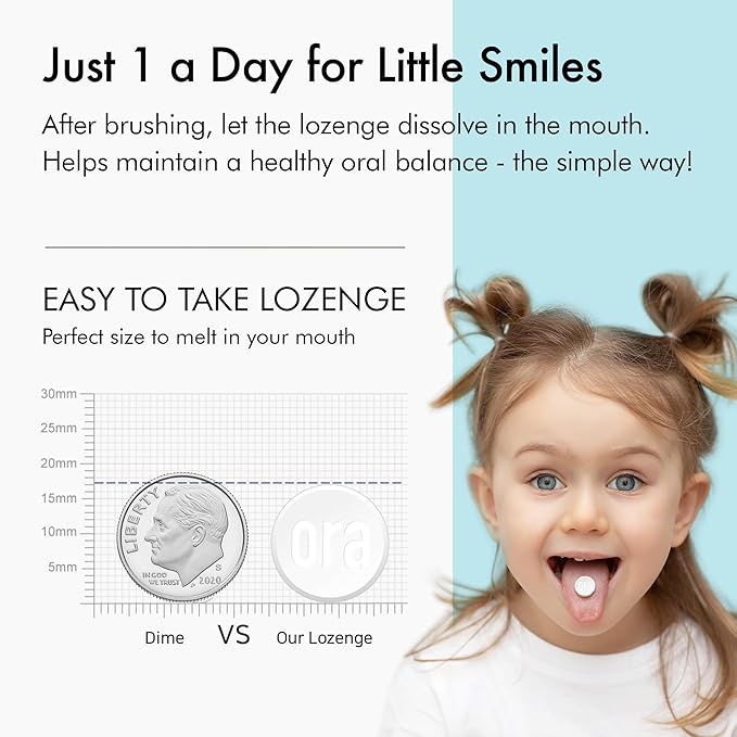 OraTicx Kids Dental Probiotics for Strong Teeth, Healthy Smile, 8 Billion CFU Probiotics for Oral Health, Yogurt Flavor 2-Pack