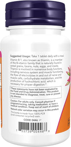 NOW Foods Vitamin B-1 (Thiamine) 100mg, 100 Tablets (Pack of 2)