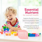 Zahler Junior D3 Vitamins 1000 IU - Chewable Vitamin D3 for Kids to Support Bone, Teeth & Immune Health - Kosher Kids Orange Flavor - 250 Count.