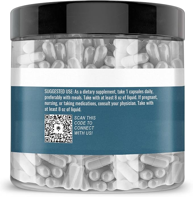 Earthborn Elements DMAE Bitartrate 200 Capsules, Pure & Undiluted, No Additives