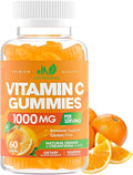 Vitamin C Gummies 1000mg – Chewable Multivitamin for Adults & Kids with Zinc for Immune & Collagen Support – Maximum Strength, Natural Orange Flavor – Gluten Free, Non-GMO, Vegetarian – 60 Gummies