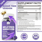 Melatonin Gummies 10mg 20mg for Adults Sugar Free, Extra Strength w/ L-Theanine, Ashwagandha, Magnesium, Turmeric, GABA, Lemon Balm and Chamomile for Healthy Circadian Rhythm, Vegan Grape Flavor, 60ct
