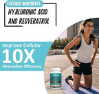 2400 MG Liposomal Glutathione Softgels, Max Absorption, Active Form L-Glutathione Reduced (GSH), with Hyaluronic Acid, Resveratrol, Master Antioxidants for Brain, Immune System, 120 Softgels