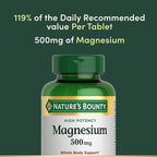 Nature's Bounty Magnesium Supplements 500mg Tablets, Support Bone & Muscle Health, 200 Count (Pack of 2)