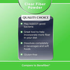 Quality Choice Clear Prebiotic Fiber Supplement Powder for Digestive Health - Tasteless, Non-Thickening Formula - 62 Servings, 8.6 Ounces (248g), Ideal for Adults & Children 6 & Up Daily Fiber Powder