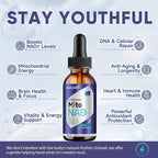 Liposomal NAD+ Liquid Drops, NAD+, NR & NMNH Supplement and Mitochondrial Health, 22-in-1 for Healthy Aging, Nerve & Energy Support, with Resveratrol, Quercetin, CoQ10 – for Women, 60ml