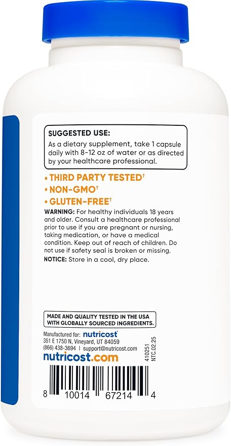 Nutricost Vitamin B12 (Methylcobalamin) 5000mcg, 240 Capsules - Vegetarian Caps, Non-GMO, Gluten Free B12 Supplement