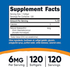Nutricost Astaxanthin 6mg, Non-GMO and Gluten Free, 120 Softgels (4 Month Supply)