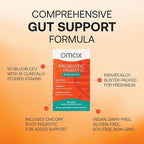 Omax Probiotic & Prebiotic 50 Billion CFU – 10 Strains with Chicory Inulin – Digestive & Gut Health Support, Bloating Relief – Vegan, Non-GMO, Dairy & Gluten-Free – 3 Pack (90 Day Supply)